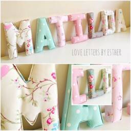 Wall Art, Fabric Letters, Nursery Decor, Baby Gift, New Baby, Name, Name Letters, Gifts Girl, Shower - thumbnail 2