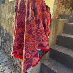 Vintage Kantha Hand Embroidered Throw Carpet Design Unique Artisan Craft - thumbnail 4