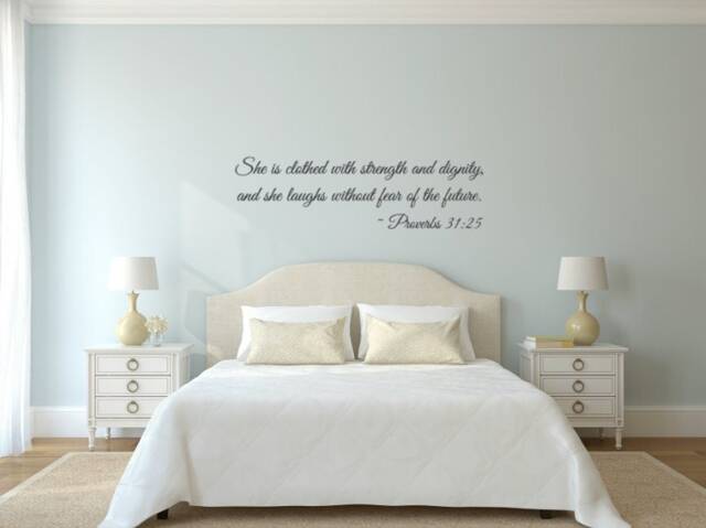 She Is Clothed With Strength & Dignity, She Laughs Without Fear Of The Future. Proverbs 3125 Wall Decal - image 1