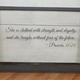 She Is Clothed With Strength & Dignity, She Laughs Without Fear Of The Future. Proverbs 3125 Wall Decal - thumbnail 2