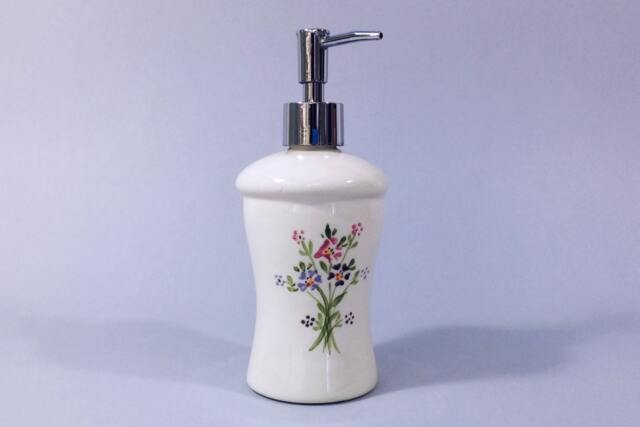 Soap Dispenser, White Ceramic Soap Pump, Lotion Handmade in Retro Vintage Style, A Gift For Her - image 1