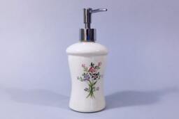 Soap Dispenser, White Ceramic Soap Pump, Lotion Handmade in Retro Vintage Style, A Gift For Her - thumbnail 1