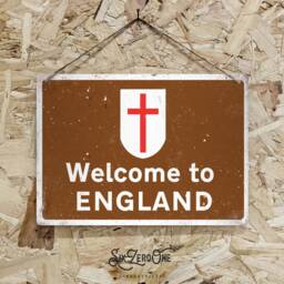 Welcome To England Metal Street Sign - Worn Or Clean Look Available Motorway A74 Swing Low 3 Lion - thumbnail 2