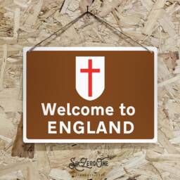 Welcome To England Metal Street Sign - Worn Or Clean Look Available Motorway A74 Swing Low 3 Lion - thumbnail 3