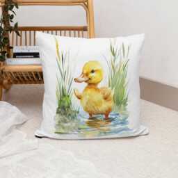 Personalised Baby Duck Cushion Cover - Nursery Decor, Custom Name Pillow - thumbnail 3