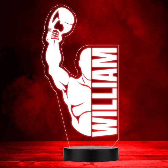 Boxer & Glove Silhouette Boxing Sports Fan Personalised Led Colour Night Light - image 1