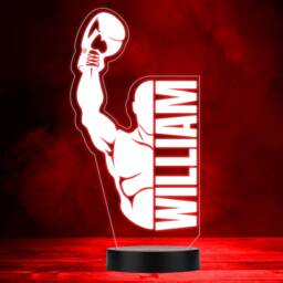 Boxer & Glove Silhouette Boxing Sports Fan Personalised Led Colour Night Light - thumbnail 1