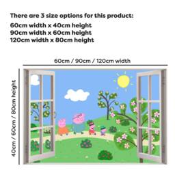 Peppa Pig Wall Sticker - & Family Park Scene Window Decal Kids Art - thumbnail 3