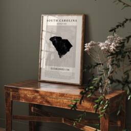 Abstract South Carolina Map Vintage Wall Art Print Us State - United States Of America Usa Travel Poster - thumbnail 2