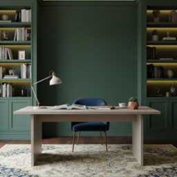 Scandinavian Wood Desk - Handmade Writing Office Table Minimalist Home Furniture - thumbnail 2