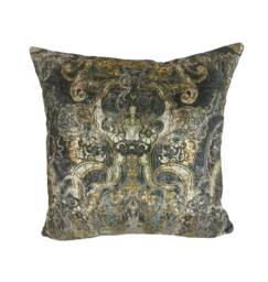 Romo - Black Edition Maroque Meteor Moroccan Inspired Velvet Damask Designer Cushion Cover Handmade Throw Pillow Luxury Home Decor - thumbnail 1