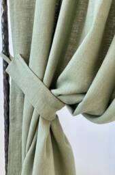 Linen Curtain Tie Backs, Softened Fabric Holders, Set Of 2