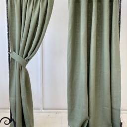 Linen Curtain Tie Backs, Softened Fabric Holders, Set Of 2 - thumbnail 2