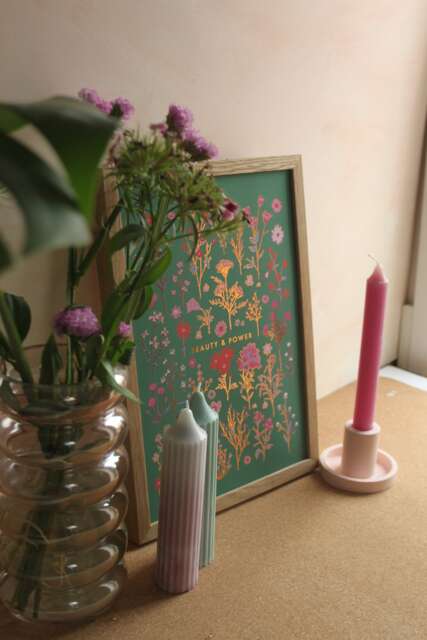Copper Foil Floral Print - Pressed Wildflower A4 Artwork - image 1