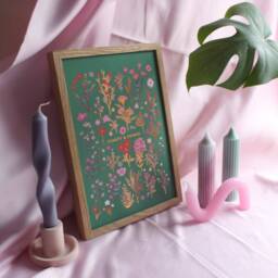 Copper Foil Floral Print - Pressed Wildflower A4 Artwork - thumbnail 3