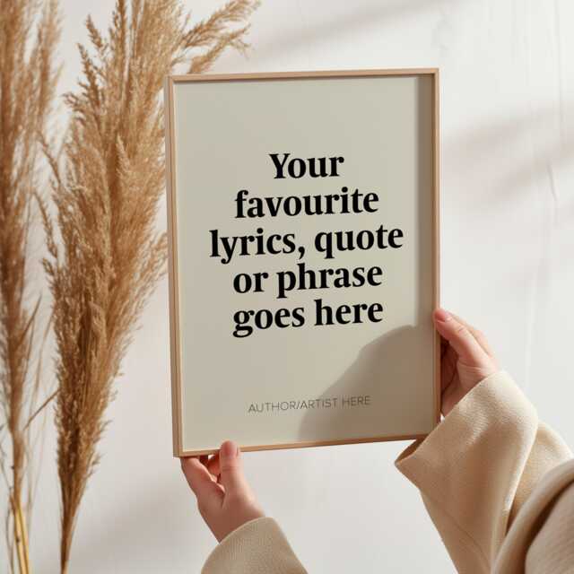 Custom Text Quote Lyrics Print, Create Your Own Wall Art, Your Or Lyrics, Personalised Typography Poster, Colourful Music Prints - image 1