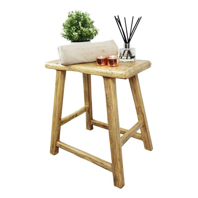 Rustic Plant Stool - Bathroom Large Varnished - image 1