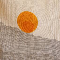 Hand-Block Print Cotton Quilt Reversible Sun/Moon Kantha Bedspread - thumbnail 4