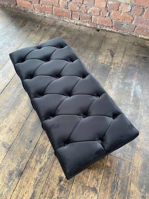 Handmade Chesterfield Velvet Ottoman Bench, UK Made - image 1
