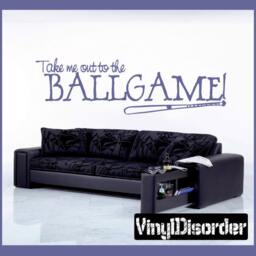 Take Me Out To The Ballgame - Vinyl Wall Decal Quotes Sticker Sp010Takemevet - thumbnail 1