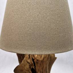 Rustic Root Table Lamp, Natural Wood With Beige Shade - thumbnail 4