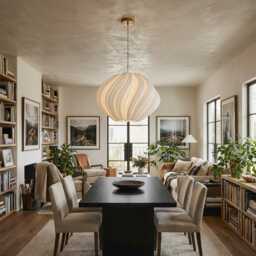 Luxury Seashell Pendant Light With Brass Ceiling Cable Kit - Large Modern Lampshade, Bespoke Designer Lighting - thumbnail 3