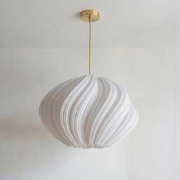 Luxury Seashell Pendant Light With Brass Ceiling Cable Kit - Large Modern Lampshade, Bespoke Designer Lighting - thumbnail 2