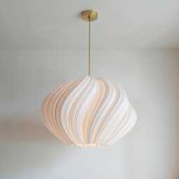 Luxury Seashell Pendant Light With Brass Ceiling Cable Kit - Large Modern Lampshade, Bespoke Designer Lighting - thumbnail 1