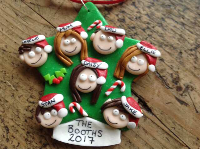 Personalised Family Christmas Star Ornament Handmade Decoration Tableware Decor Tree Decoration Festive Stocking Filler - image 1