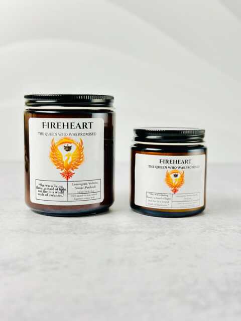 Fireheart Candle - Throne Of Glass, Verbena Lemongrass Soy Wax - image 1