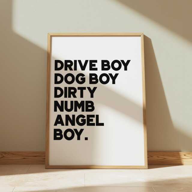 Born Slippy Lyric Poster Retro Groovy Wall Art Print - image 1