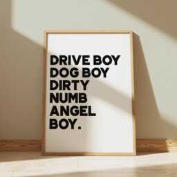 Born Slippy Lyric Poster Retro Groovy Wall Art Print - thumbnail 1
