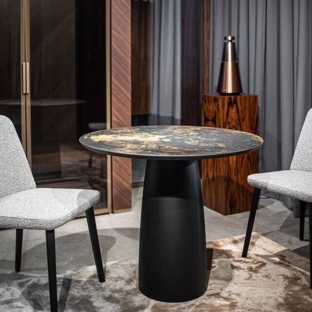Kopar Round Aged Brass Dining Table D85 - image 1