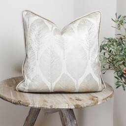 Acacia Oyster Gold Velvet Leaf Cream Cushion/Cover - thumbnail 2