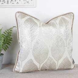 Acacia Oyster Gold Velvet Leaf Cream Cushion/Cover - thumbnail 3