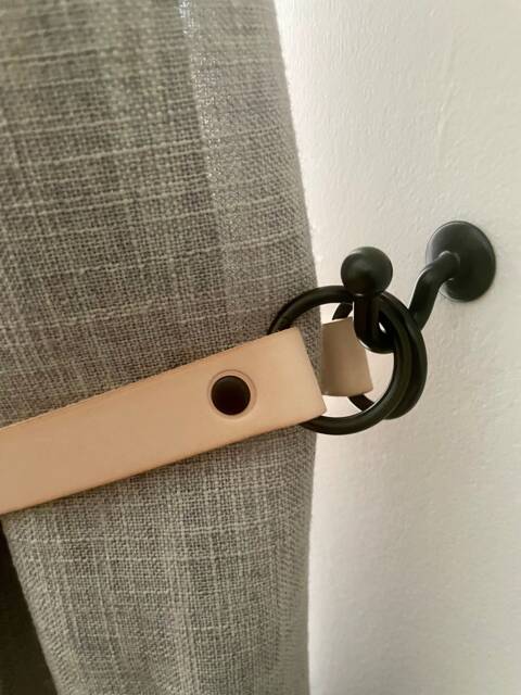 Natural Leather Curtain Tie Backs 3/4 - image 1