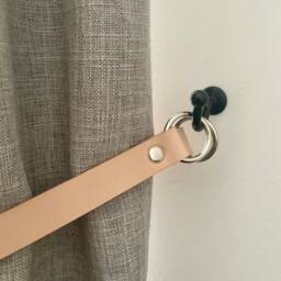 Natural Leather Curtain Tie Backs 3/4 - thumbnail 3