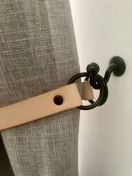 Natural Leather Curtain Tie Backs 3/4