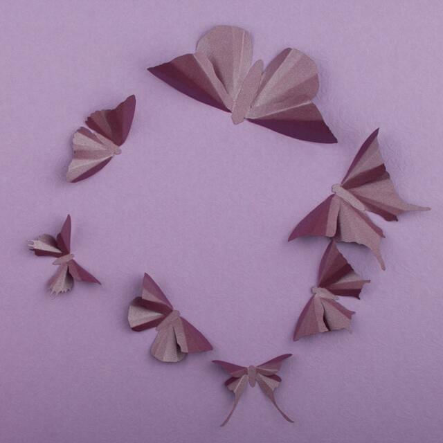 3D Butterfly Wall Art Plum Metallic Silhouettes For Girls Room, Nursery, & Home Art Decor - image 1