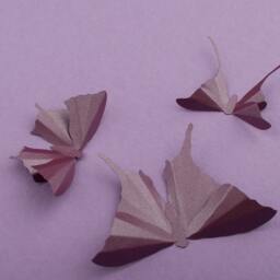 3D Butterfly Wall Art Plum Metallic Silhouettes For Girls Room, Nursery, & Home Art Decor - thumbnail 3
