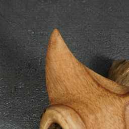 Wooden Manta Ray Sculpture Tropical Marine Decor, 6.3 - thumbnail 4