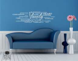 Family Wordle Wall Decal - Vinyl Text Quotes Custom Home Decor - thumbnail 1