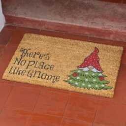 Christmas Doormat There's No Place Like Gnome Brush Door Mat Pun Front Decor Gift Xmas Festive Holidays - thumbnail 2