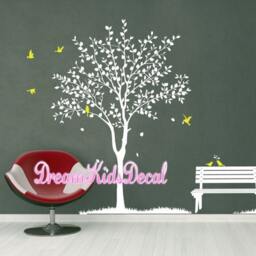 Tree Wall Decal, Nursery Decals, Decal Stickers, Art, Home Decor, Grass, Birds-Dk266 - thumbnail 3