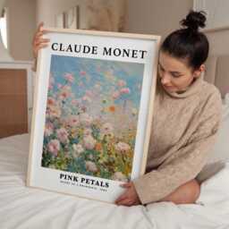 Monet Print, Museum Poster, Landscape, Gifts, Claude Monet, Exhibition Pink Art - thumbnail 2