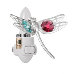 24K Gold Plated Dragonfly Handcrafted Luxury Night Light Decorated Swarovski Crystals Bedroom Bathroom Kids Room Kitchen Gift Premium Decor - thumbnail 3