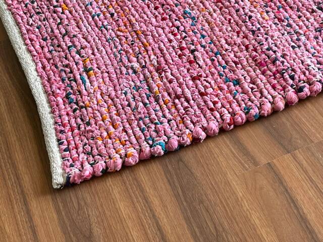 Handwoven Cotton Chindi Rug Multicolored Indian Runner - 2 X 6 Ft - image 1