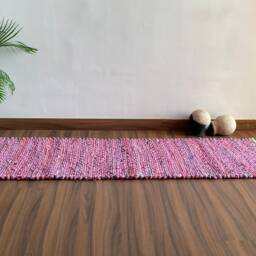 Handwoven Cotton Chindi Rug Multicolored Indian Runner - 2 X 6 Ft - thumbnail 2