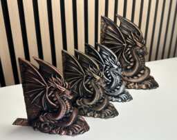 Dragon Bookends - Elegant & Unique Book Holder For Fantasy Lovers Velaris Acotar Inspired - 3D Printed Pla, Hand-Painted, Fantasy Dragon - thumbnail 1