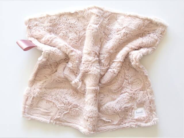 Blush Lovey, Baby Girl Lovey Blanket, Minky Faux Fur, Security Tag Ready To Ship - image 1